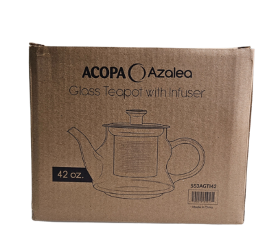 Acopa Glass Teapot With Stainless Steel Infuser 42oz