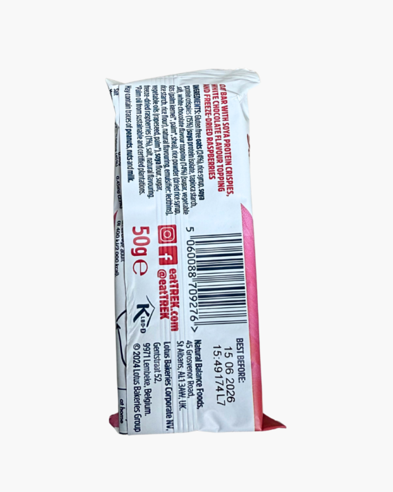 Trek White Choc & Raspberry Protein Flapjack Bar – Wholesomestorehouse