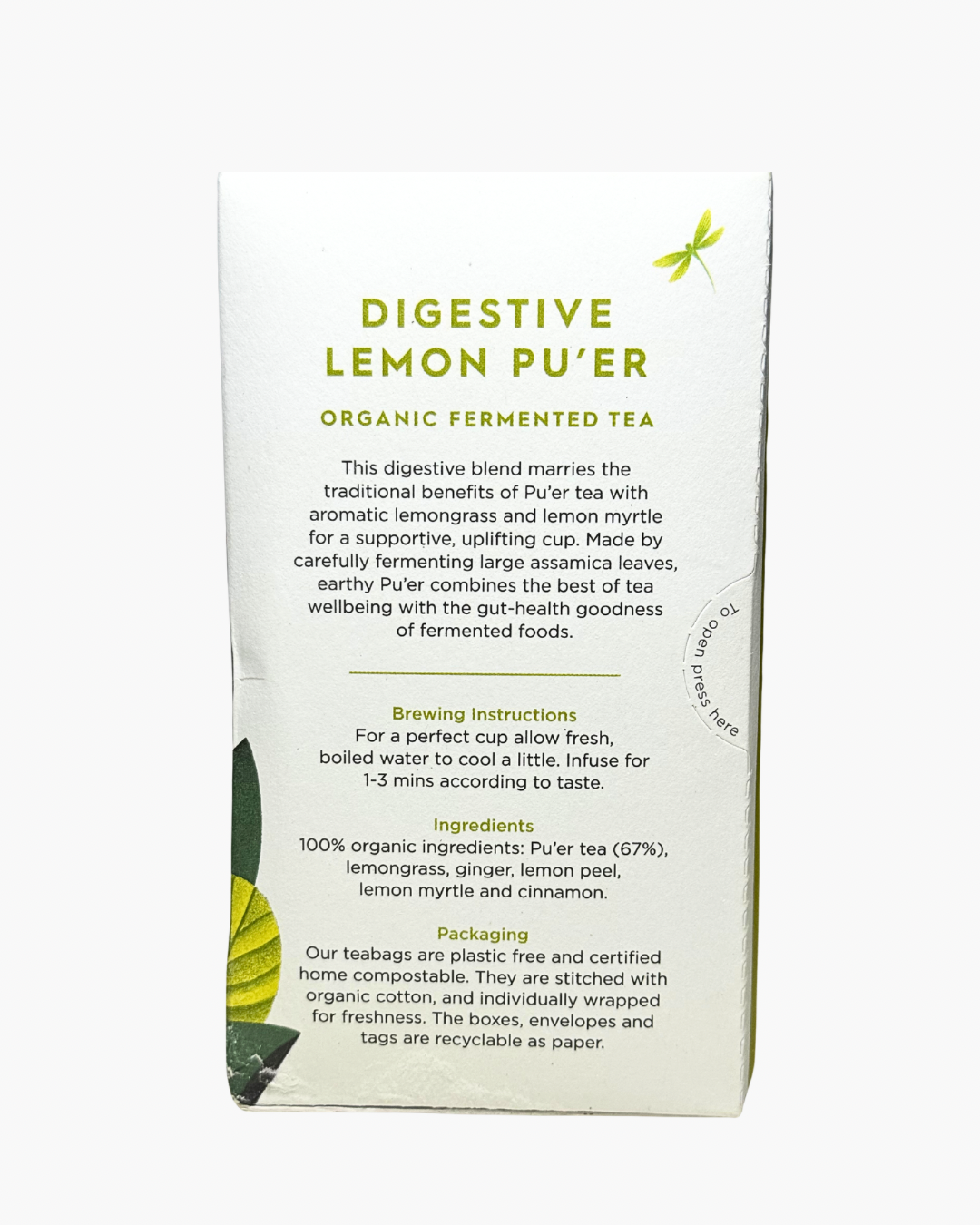 Dragonfly Digestive Lemon Pu'er Tea - Image 2
